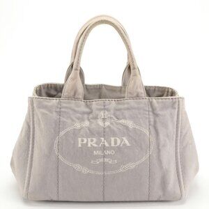 Prada Tote Bag in Cloud Grey Canapa Denim
